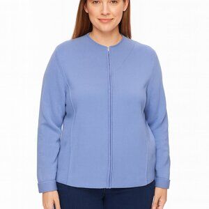 Talbots Zip Front Knit Cardigan – Periwinkle Blue, Classic Fit Sweater/Size XL